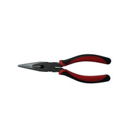 ANCHOR BRAND solid joint long nose pliers, 8 in, drop forged steel, red and black grip handles, needle nose pliers