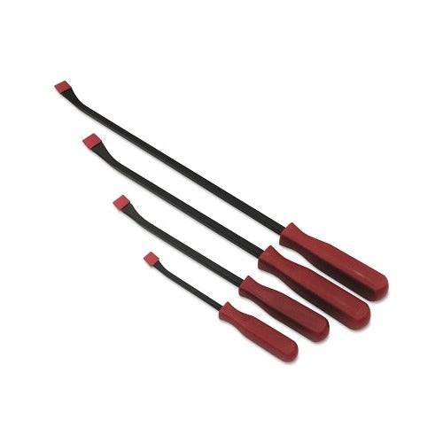 ANCHOR BRAND Pry Bar Set 4-Pc with 8 in, 12 in, 18 in, 24 in red handled flat bars, pry bar set