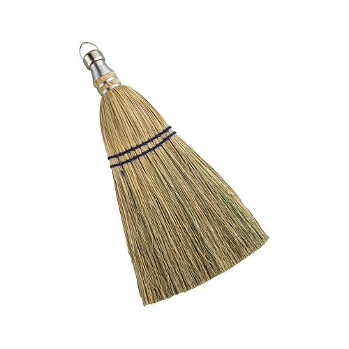 ANCHOR BRAND whisk broom, 12 in trim length, 100% broom corn fill, metal band handle, whisk broom