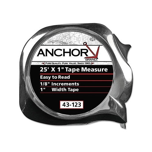 ANCHOR BRAND easy to read tape measure, 3/4 in x 16 ft, chrome case, tape measure
