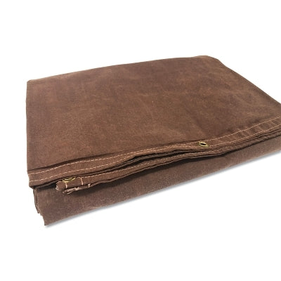 Protective Tarp, 8 ft W x 10 ft L, Mildew/Water Resistant, Canvas, Brown