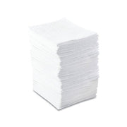ANCHOR BRAND Oil-Only Sorbent Pad heavy-weight stack, 15 in x 17 in white perforated pads, absorbs 34 gal, sorbent pad