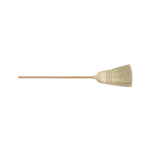 ANCHOR BRAND Warehouse Broom 20 in trim, 80/20 corn/sotol fill, tan bristles on 42 in wood handle, warehouse broom
