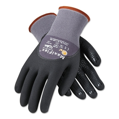 MaxiFlex Endurance Gloves, X-Large, Black/Gray, Palm, Finger and Knuckle Coated