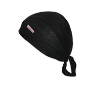 Comeaux Caps single-sided welding cap, one size fits most, black cotton fabric with tie-back closure