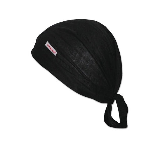 Comeaux Caps single-sided welding cap, one size fits most, black cotton fabric with tie-back closure