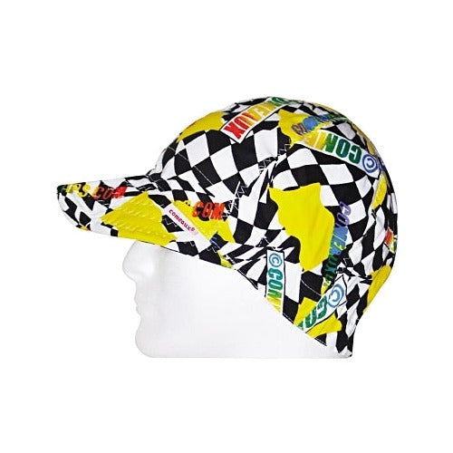 Comeaux Caps Style 1000 single-sided welding cap checkerboard racing print one-size cotton welder cap