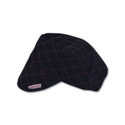 Comeaux Caps Style 3000 quilted shop cap one size fits most black cotton red diamond stitching no-brim welder cap