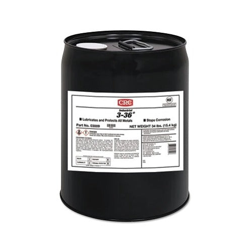 CRC 3-36 multi-purpose lubricant corrosion inhibitor 5 gallon black pail 34 lb net weight corrosion inhibitor