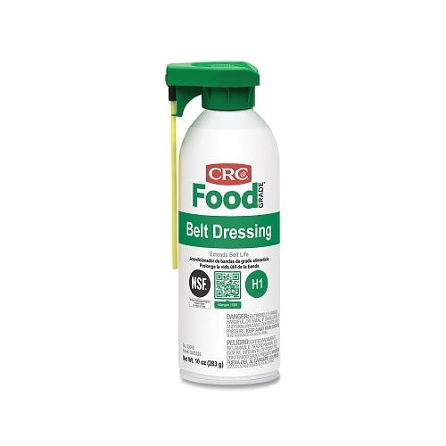 CRC Food Grade Belt Dressing 10 oz aerosol can NSF H1 certified green cap white can belt dressing lubricant