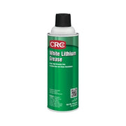 CRC white lithium grease 16 oz aerosol can, green label high-viscosity heat and water resistant film, lubricant spray