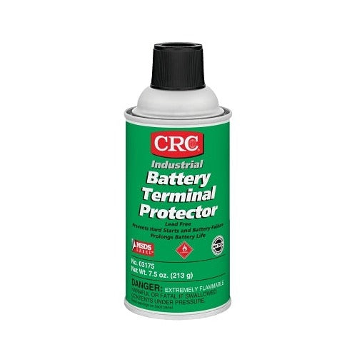 CRC Battery Terminal Protector 12 oz aerosol can, green label, lead-free formula, industrial battery terminal protector spray