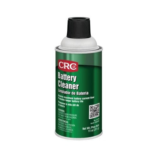 CRC Battery Cleaner 12 oz aerosol can, green label odorless formula, corrosion inhibiting battery spray