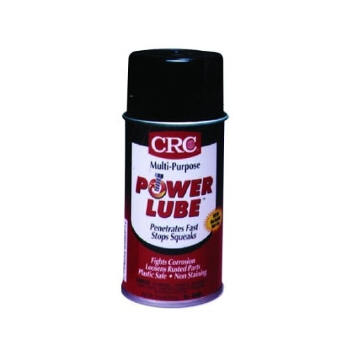 CRC Power Lube multi-purpose lubricant 12 oz aerosol can black cap red and white label penetrates fast