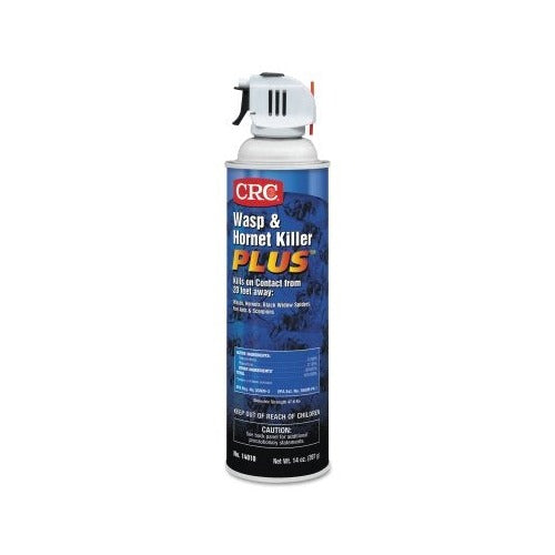 CRC Wasp and Hornet Killer Plus 20 oz blue aerosol can with trigger nozzle, kills on contact from 20 ft, insecticide spray