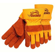 Premium Side Split Cow Gloves, Large, Select A Side Leather, Rust/Orange