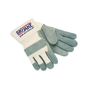 MCR Safety Big Jake 1700 side split leather work gloves large Kevlar sewn canvas back gray leather palm shown