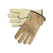 Cowhide Palm/Split Leather Back Drivers Gloves, 3205, Small, CV  Cow Grain Palm, Beige/Brown