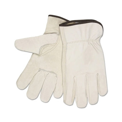 MCR Safety 3211 unlined drivers gloves select cowhide medium keystone thumb beige grain palm split back work gloves