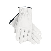 MCR Safety 3601 premium grain goatskin driver gloves medium unlined white green trim keystone thumb pair shown