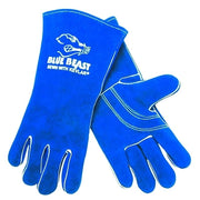 Blue Beast Select Side-Split Leather Welding Work Gloves, XL, Blue, Gauntlet Cuff
