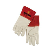 Memphis Mustang premium cowskin leather welding gloves XL beige Kevlar stitched russet gauntlet cuff welding gloves