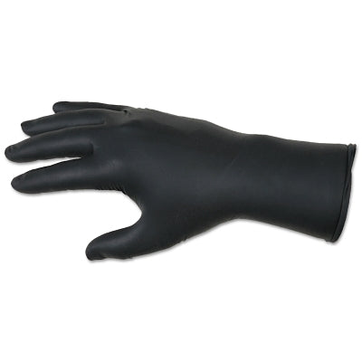 Nitrile Disposable Gloves, NitriShield Stealth Xtra, Rolled Cuff, Unlined, X-Large, Black, 6 mil Thick