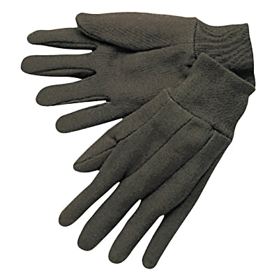 Cotton Jersey Gloves, Large, Brown