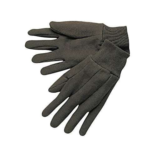 MCR Safety 7100 cotton jersey gloves large brown knit fabric full coverage ribbed cuff work gloves