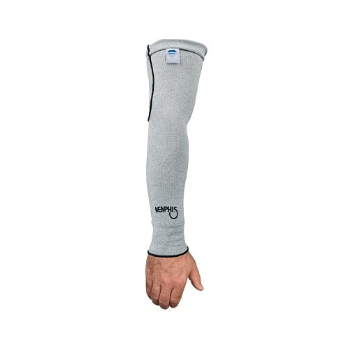 MCR Safety Dyneema sleeve 10 gauge gray knit cut-resistant arm protection with thumbslot safety sleeve