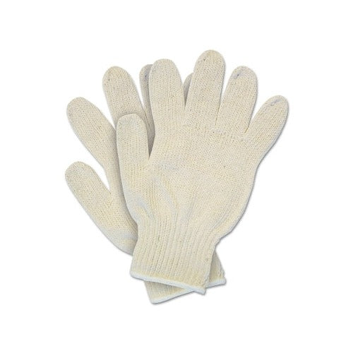 MCR Safety 9506LM string knit gloves large hemmed heavy-weight natural white cotton knit work gloves pair