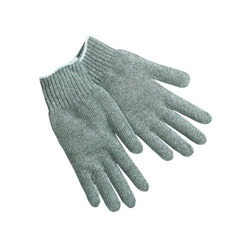 MCR Safety knit gloves large hemmed cuff heavy weight gray cotton blend general purpose work gloves
