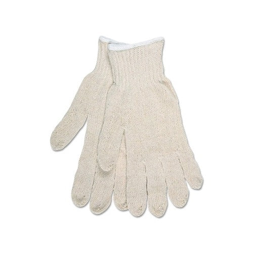 MCR Safety string knit gloves large, natural cotton knit wrist, regular weight, seamless, multipurpose work gloves