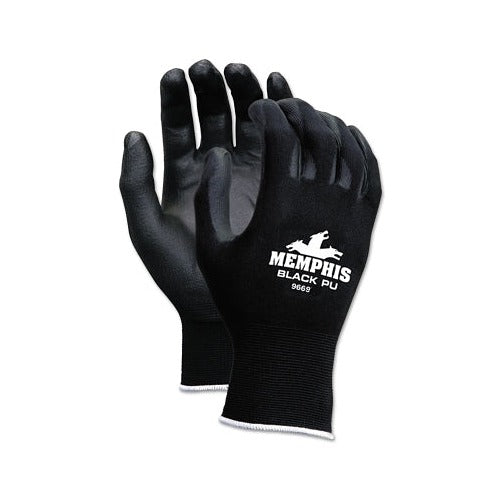 MCR Safety Memphis 9669 NXG black PU coated work gloves medium, polyurethane palm on knit shell, work gloves