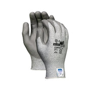 MCR Safety Ultra Tech Dyneema cut-resistant gloves large, gray PU palm coating, ANSI A4 cut-resistant gloves