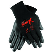 Ninja X Bi-Polymer Coated Palm Gloves, Large, Black
