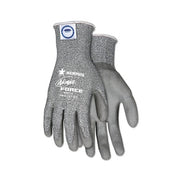 Memphis Ninja Force coated gloves large gray salt-and-pepper HPPE shell ANSI cut level 3 work gloves