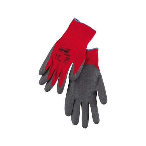 Ninja Flex N9680 15-ga Nylon Rubber-Latex Coated Gloves, Medium, Gray/Red