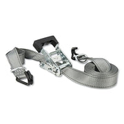 Ratchet Tie-Down Strap, High Tension, Double J-Hooks w/D-Rings, 1 in W x 16 ft L, 1000 lb Load Capacity