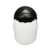 MCR Safety XO Skeleton headgear with clear polycarbonate hardcoat faceshield 9 in H black crown headband