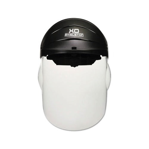 MCR Safety XO Skeleton headgear with clear polycarbonate hardcoat faceshield 9 in H black crown headband