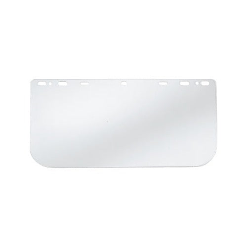 MCR Safety universal faceshield clear uncoated polycarbonate 16 in x 8 in with mounting slots safety faceshield