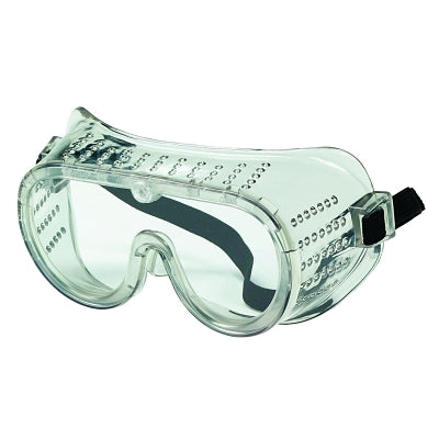 Protective Goggles, Clear/Clear, PVC, Impact Resistant, Elastic Strap