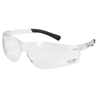 BearKat BK1 Series Bifocal Readers Safety Glasses, Clear Lens, 1.5 Dipter, Clear Frame