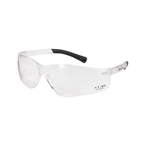 MCR Safety BearKat BK1 bifocal reader safety glasses clear frame +1.50 diopter clear lens safety glasses