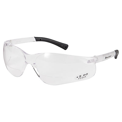 BearKat BK1 Series Bifocal Readers Safety Glasses, Clear Lens, 2.0 Dipter, Clear Frame