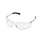 MCR Safety BearKat BK1 bifocal safety glasses clear lens 2.5 diopter clear wraparound frame black temples safety eyewear