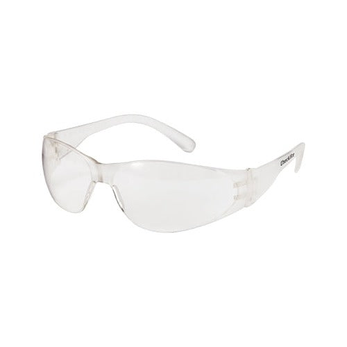 MCR Safety Checklite CL1 frameless safety glasses clear polycarbonate lens uncoated clear frame wraparound safety eyewear