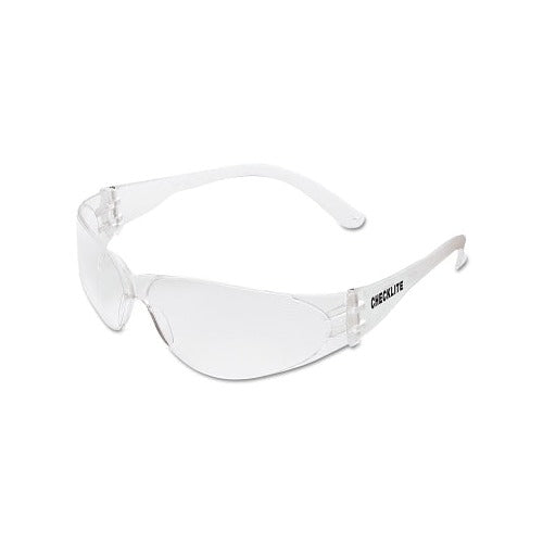 MCR Safety Checklite CL1 frameless safety glasses clear polycarbonate lens anti-fog UV protection clear temples