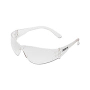 MCR Safety Checklite CL1 frameless safety glasses, clear polycarbonate lens, clear temple, wraparound style